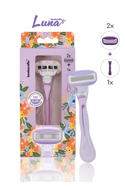 Luna 5 Bıçaklı Kadın Tıraş Makinesi 2 Yedek Tıraş Bıçağı Başlıklı - Hassas Ciltler Için
