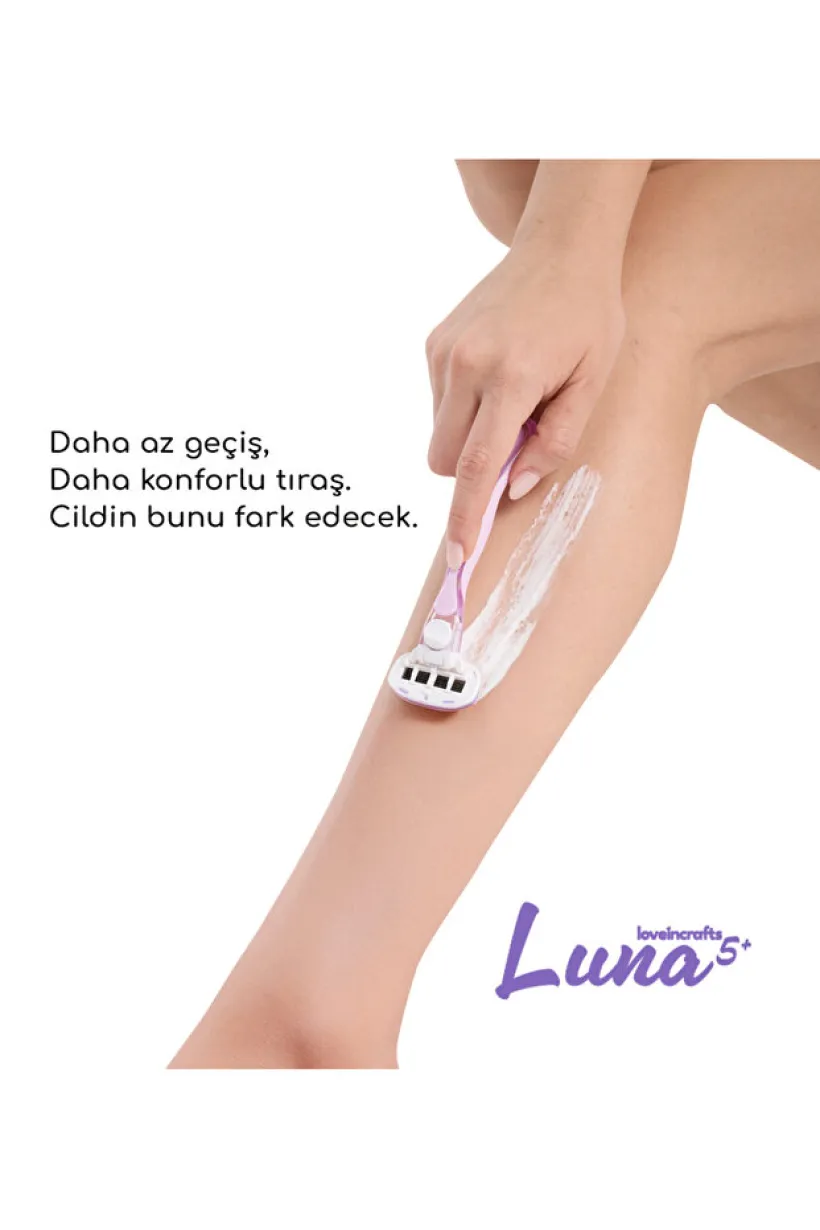 4'lü Paket Luna 5 Bıçaklı Kadın Tıraş Makinesi 8 Yedek Tıraş Bıçağı Başlıklı - Bikini Bölgesi