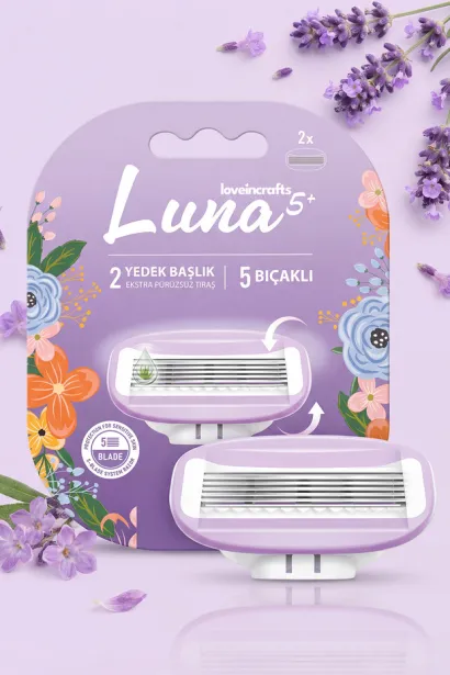 2’li Paket Luna 5 Bıçaklı Bikini Bölgesi 4 Yedek Tıraş Bıçağı Başlığı
