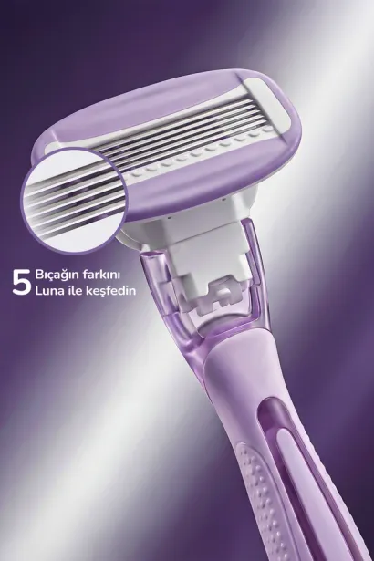 2’li Paket Luna 5 Bıçaklı Bikini Bölgesi 4 Yedek Tıraş Bıçağı Başlığı